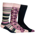 3 Pack - Compression Socks - Black + Pink/Knee-High